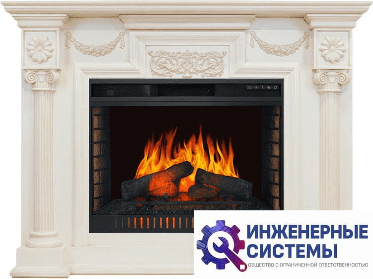 Каминокомплект Royal Flame London Слоновая кость с патиной с очагом Vision 42 LED