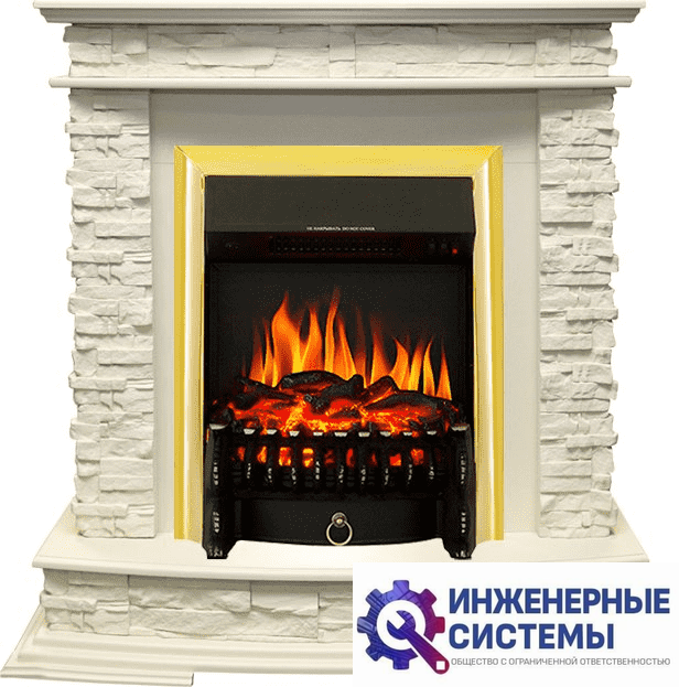Каминокомплект Royal Flame Luzern Слоновая кость с очагом Fobos FX Brass