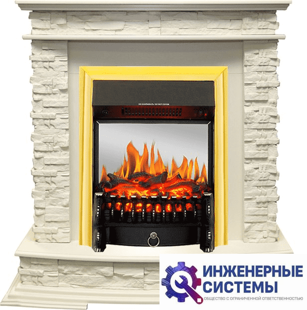 Каминокомплект Royal Flame Luzern Слоновая кость с очагом Fobos FX M Brass