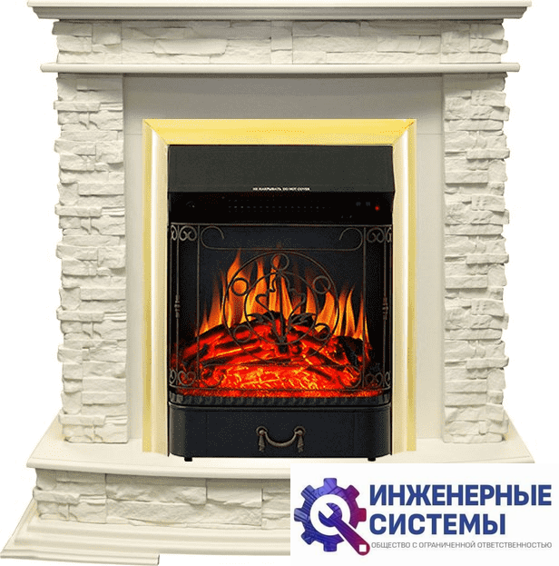 Каминокомплект Royal Flame Luzern Слоновая кость с очагом Majestic FX Brass