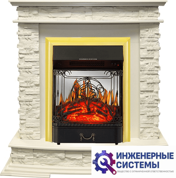Каминокомплект Royal Flame Luzern Слоновая кость с очагом Majestic FX M Brass