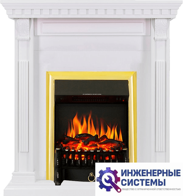 Каминокомплект Royal Flame Orlean Белый с очагом Fobos FX Brass