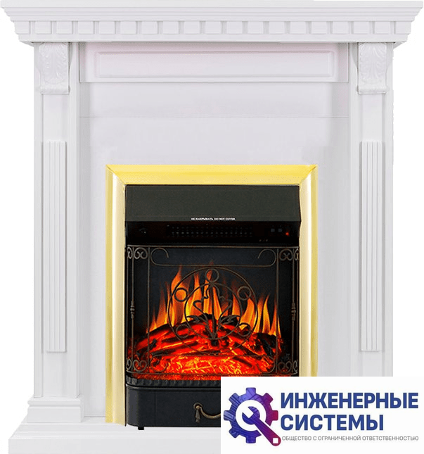 Каминокомплект Royal Flame Orlean Белый с очагом Majestic FX Brass