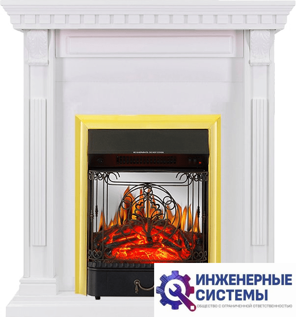 Каминокомплект Royal Flame Orlean Белый с очагом Majestic FX M Brass