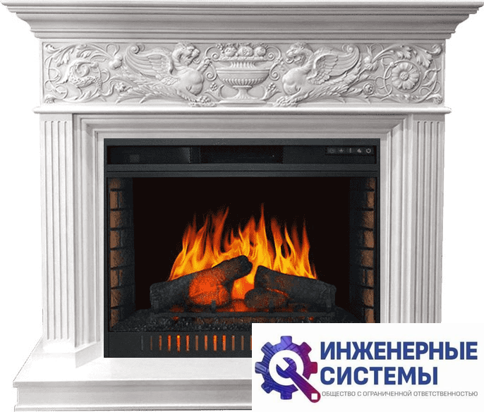 Каминокомплект Royal Flame Palace Белый с серебром с очагом Vision 30 EF LED FX