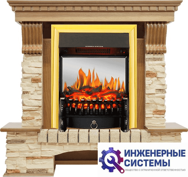Каминокомплект Royal Flame Pierre Luxe Дуб/Сланец с очагом Fobos FX M Brass