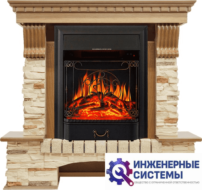 Каминокомплект Royal Flame Pierre Luxe Дуб/Сланец с очагом Majestic FX Black