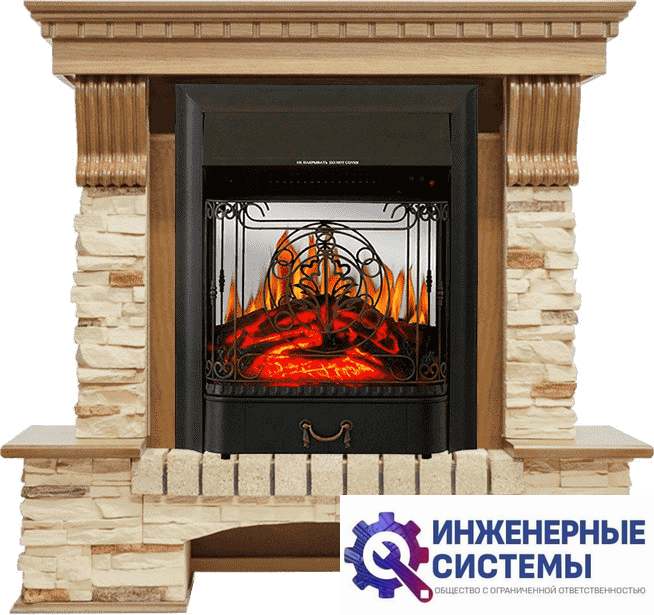 Каминокомплект Royal Flame Pierre Luxe Дуб/Сланец с очагом Majestic FX M Black