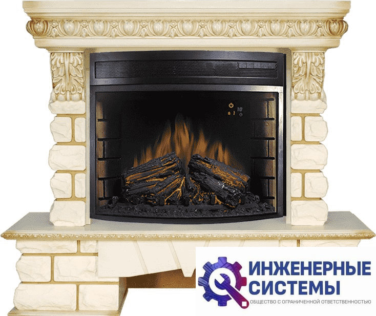 Каминокомплект Royal Flame Pierre Luxe LORD Слоновая кость/Белый с очагом Dioramic 28 LED FX