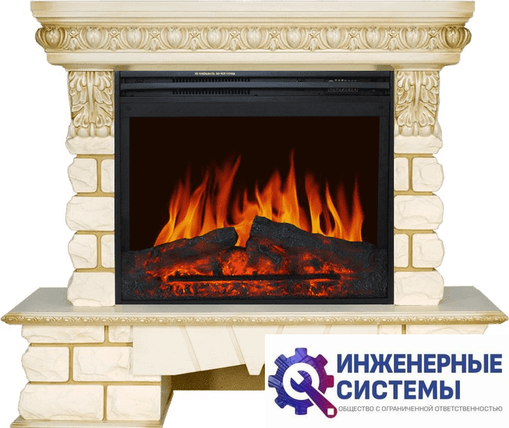 Каминокомплект Royal Flame Pierre Luxe LORD Слоновая кость/Белый с очагом Jupiter FX New