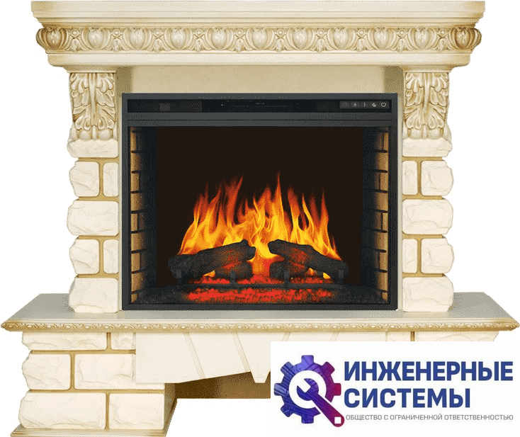 Каминокомплект Royal Flame Pierre Luxe LORD Слоновая кость/Белый с очагом Vision 28 EF LED FX