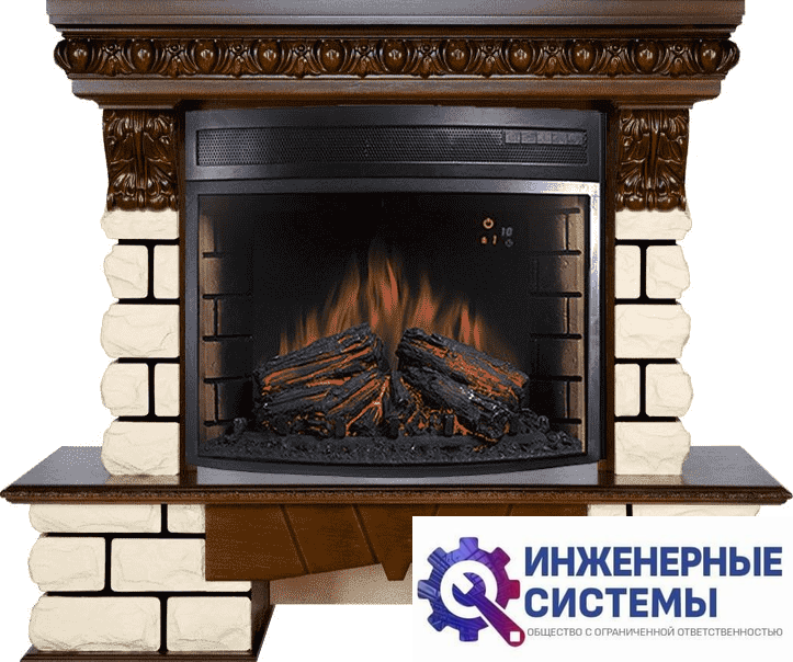Каминокомплект Royal Flame Pierre Luxe LORD Темный дуб/Белый с очагом Dioramic 28 LED FX
