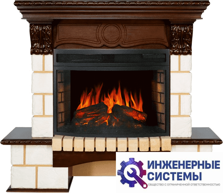 Каминокомплект Royal Flame Pierre Luxe Шампань/Темный дуб с очагом Dioramic 25 LED FX