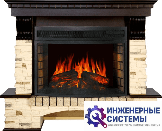 Каминокомплект Royal Flame Pierre Luxe Сланец/Темный дуб с очагом Dioramic 25 LED FX
