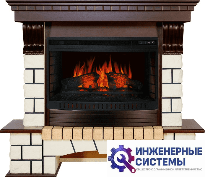 Каминокомплект Royal Flame Pierre Luxe Темный дуб/Белый 1075 с очагом Dioramic 26 LED FX