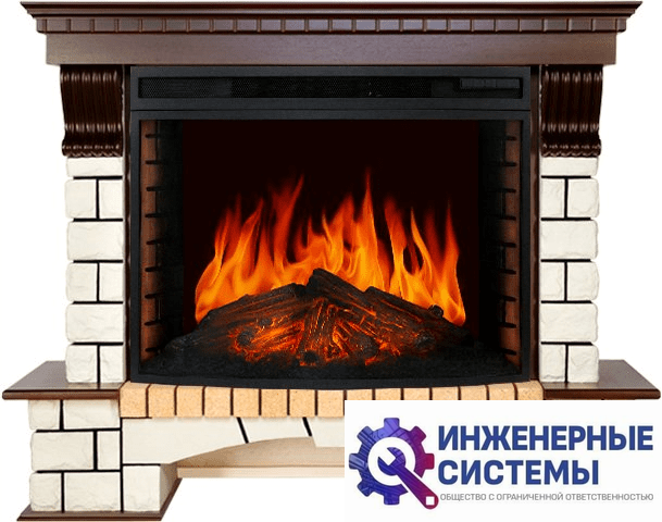 Каминокомплект Royal Flame Pierre Luxe Темный дуб/Белый 1095 с очагом Dioramic 33 LED FX
