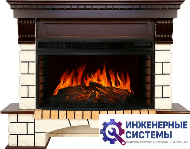 Каминокомплект Royal Flame Pierre Luxe Темный дуб/Белый 1380 с очагом Dioramic 33W LED FX