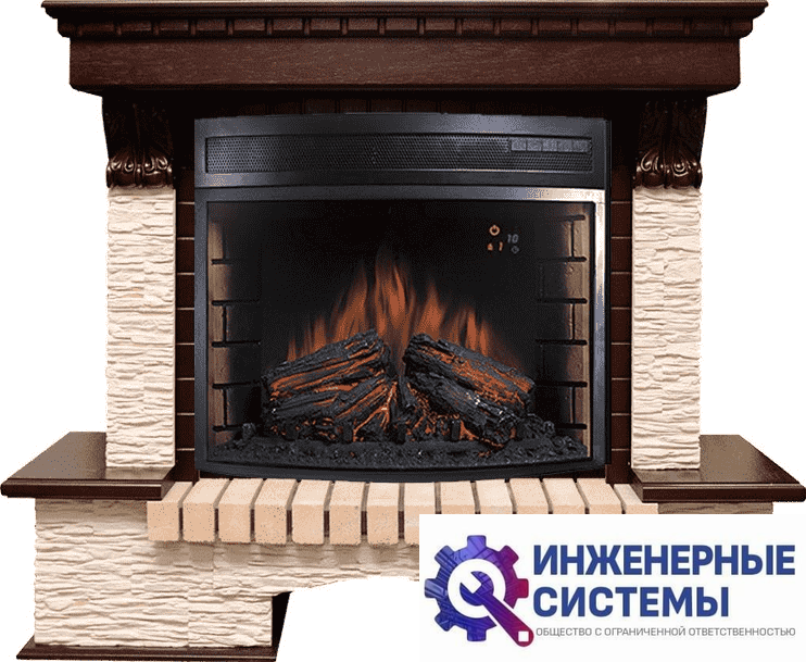 Каминокомплект Royal Flame Pierre Luxe Темный дуб/Сланец бежевый с очагом Dioramic 28 LED FX