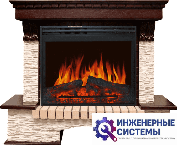 Каминокомплект Royal Flame Pierre Luxe Темный дуб/Сланец бежевый с очагом Jupiter FX New