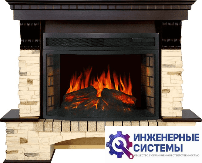 Каминокомплект Royal Flame Pierre Luxe угловой Сланец/Темный дуб с очагом Dioramic 25 LED FX