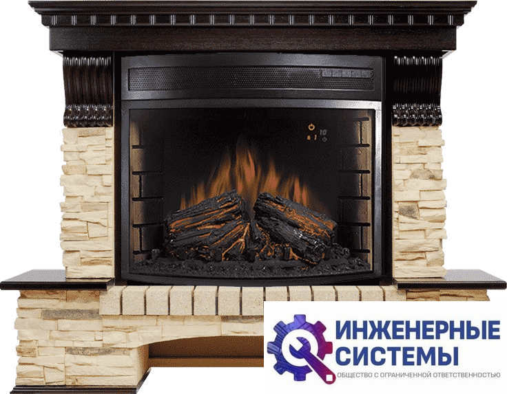 Каминокомплект Royal Flame Pierre Luxe угловой Темный дуб/Сланец с очагом Dioramic 28 LED FX