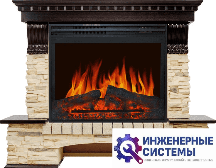 Каминокомплект Royal Flame Pierre Luxe угловой Темный дуб/Сланец с очагом Jupiter FX New
