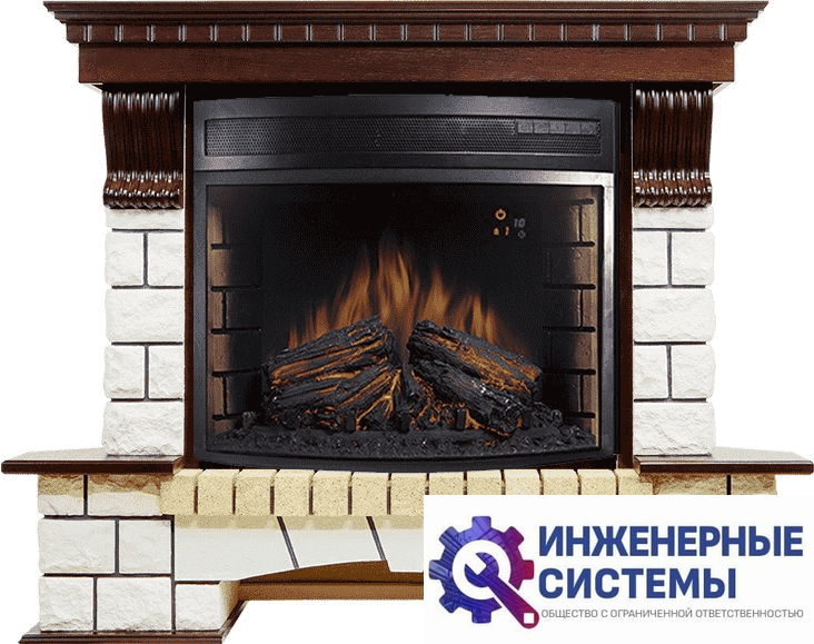 Каминокомплект Royal Flame Pierre Темный дуб/Белый 1045 с очагом Dioramic 28 LED FX