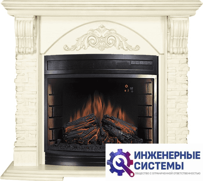 Каминокомплект Royal Flame Rimini Слоновая кость с патиной с очагом Dioramic 28 LED FX
