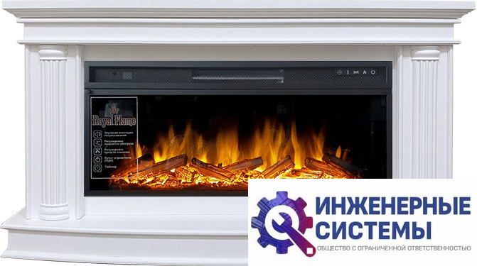Каминокомплект Royal Flame Rome Белый с очагом Vision 42 LOG LED