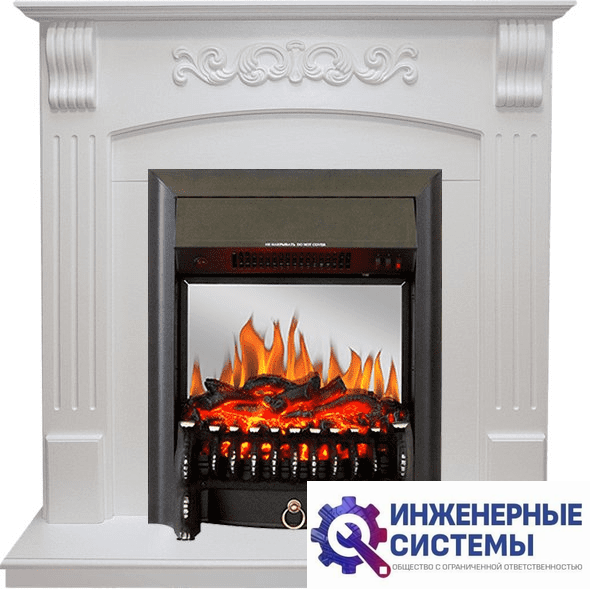 Каминокомплект Royal Flame Sorrento Белый дуб с очагом Fobos FX M Black