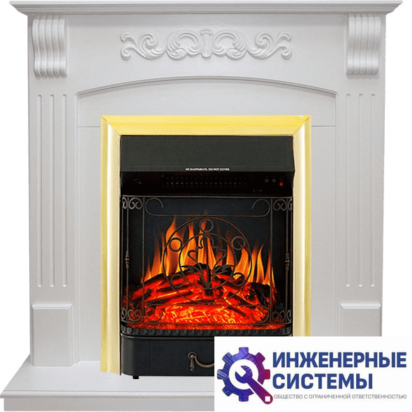 Каминокомплект Royal Flame Sorrento Белый дуб с очагом Majestic FX Brass