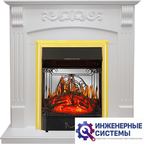 Каминокомплект Royal Flame Sorrento Белый дуб с очагом Majestic FX M Brass