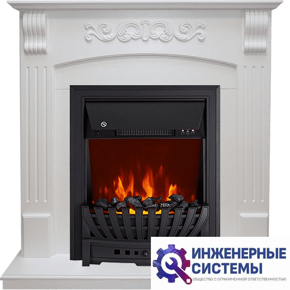 Каминокомплект Royal Flame Sorrento угловой Белый дуб с очагом Aspen Black