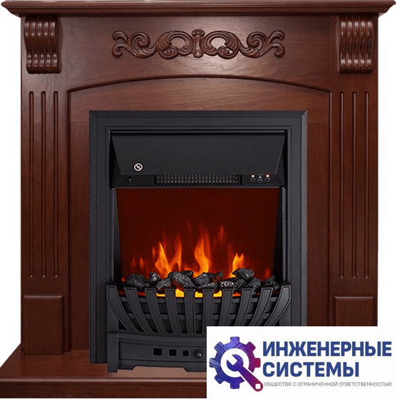 Каминокомплект Royal Flame Sorrento угловой Орех с очагом Aspen Black