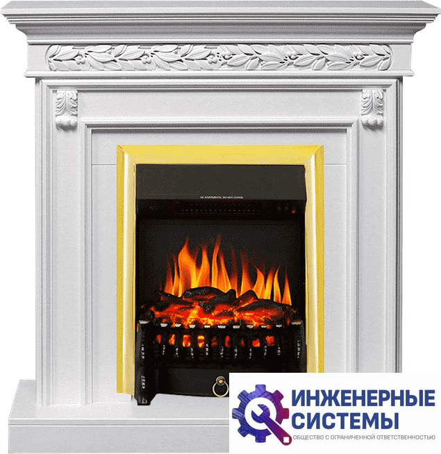 Каминокомплект Royal Flame Valletta Белый с очагом Fobos FX Brass