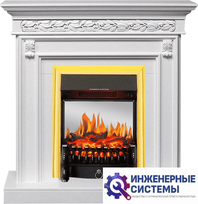 Каминокомплект Royal Flame Valletta Белый с очагом Fobos FX M Brass
