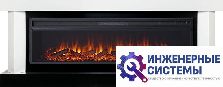 Каминокомплект Royal Flame Vancouver 60 Белый с черным с очагом Vision 60 LOG LED