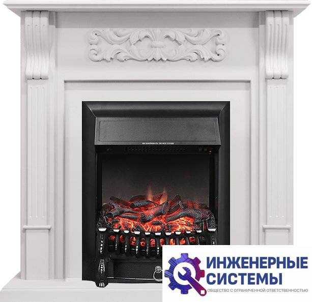 Каминокомплект Royal Flame Venice Фактурный белый с очагом Fobos FX Black