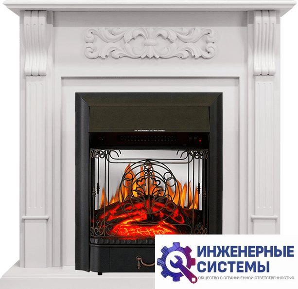 Каминокомплект Royal Flame Venice Фактурный белый с очагом Majestic FX M Black