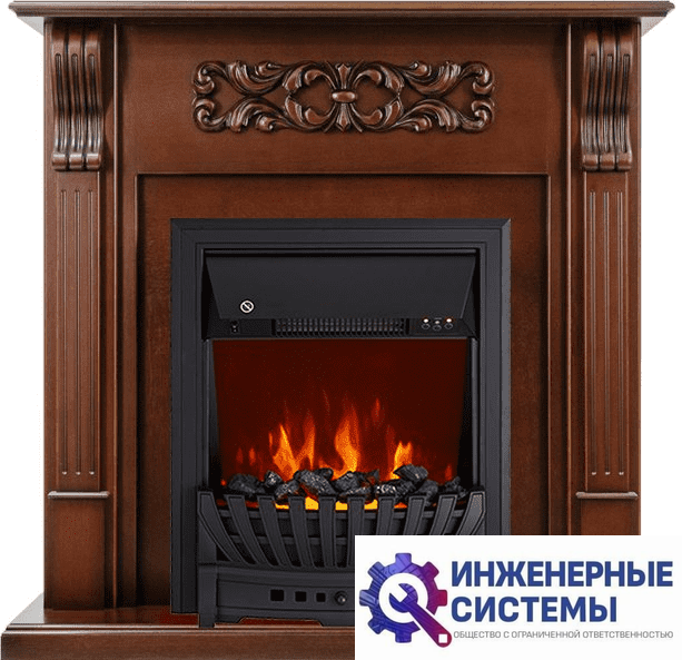 Каминокомплект Royal Flame Venice Махагон коричневый антик с очагом Aspen Black