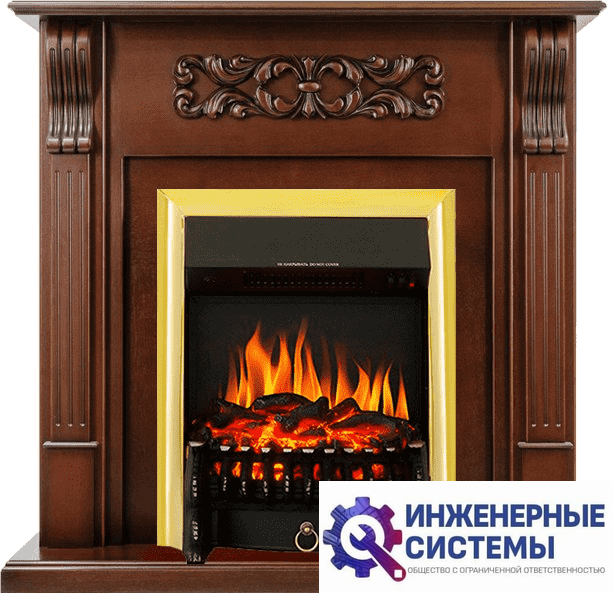 Каминокомплект Royal Flame Venice Махагон коричневый антик с очагом Fobos FX Brass
