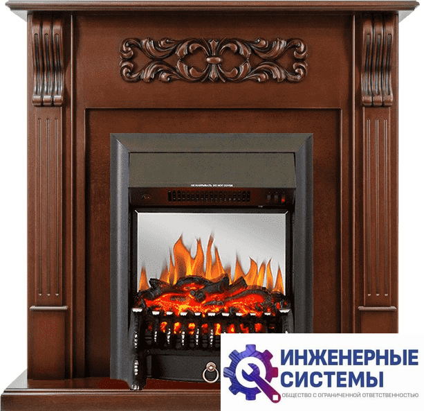 Каминокомплект Royal Flame Venice Махагон коричневый антик с очагом Fobos FX M Black