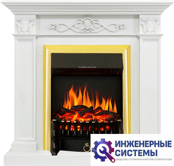 Каминокомплект Royal Flame Verona Белый дуб с очагом Fobos FX Brass