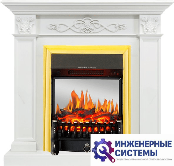 Каминокомплект Royal Flame Verona Белый дуб с очагом Fobos FX M Brass
