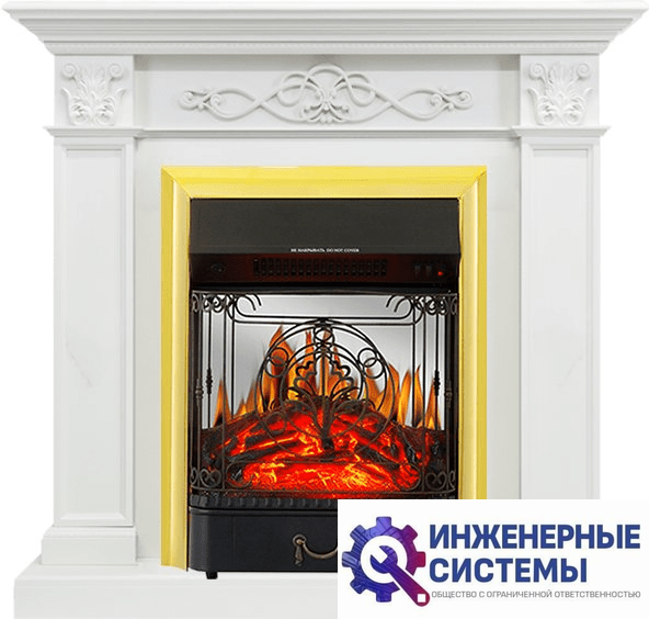 Каминокомплект Royal Flame Verona Белый дуб с очагом Majestic FX M Brass