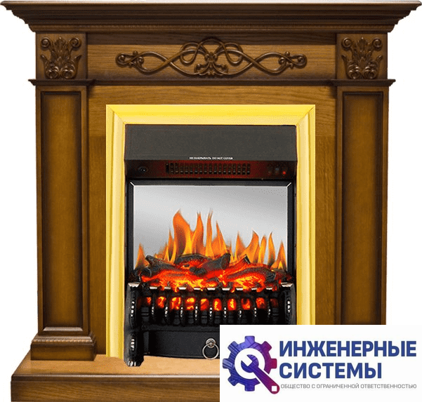 Каминокомплект Royal Flame Verona Дуб антик с очагом Fobos FX M Brass