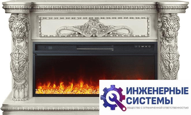 Каминокомплект Royal Flame Windsor 42 Слоновая кость с темной патиной с очагом Vision 42 LED