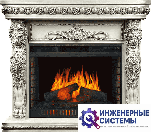 Каминокомплект Royal Flame Windsor Слоновая кость с темной патиной с очагом Vision 30 EF LED FX