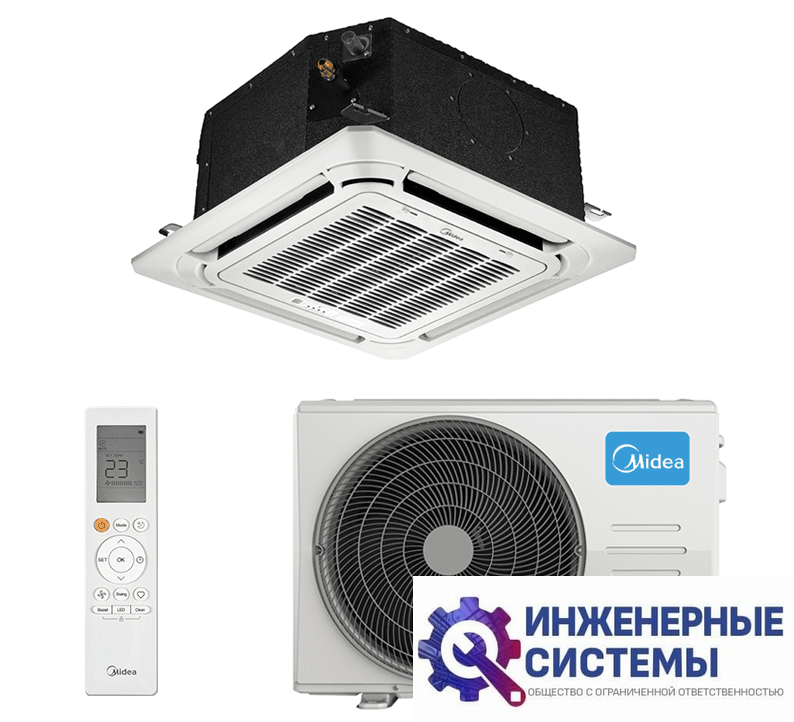 Midea MCA3-12HRN1-QC2/MOX330-12HN1-Q/T-MBQ4-03E кассетный кондиционер 3,5 кВт