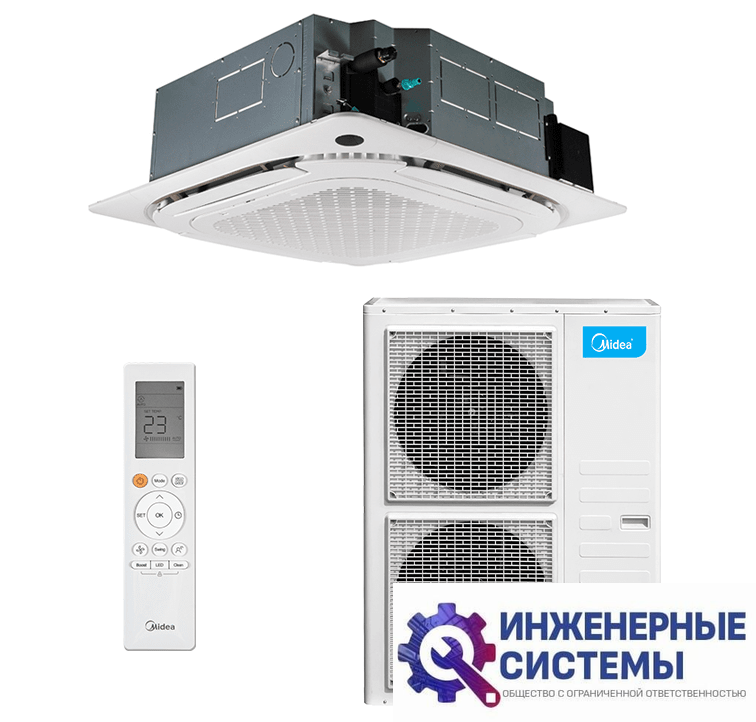 Midea MCD1-60HRN1-R/MOU-55HN1-LR/T-MBQ4-04A1 кассетный кондиционер 16 кВт